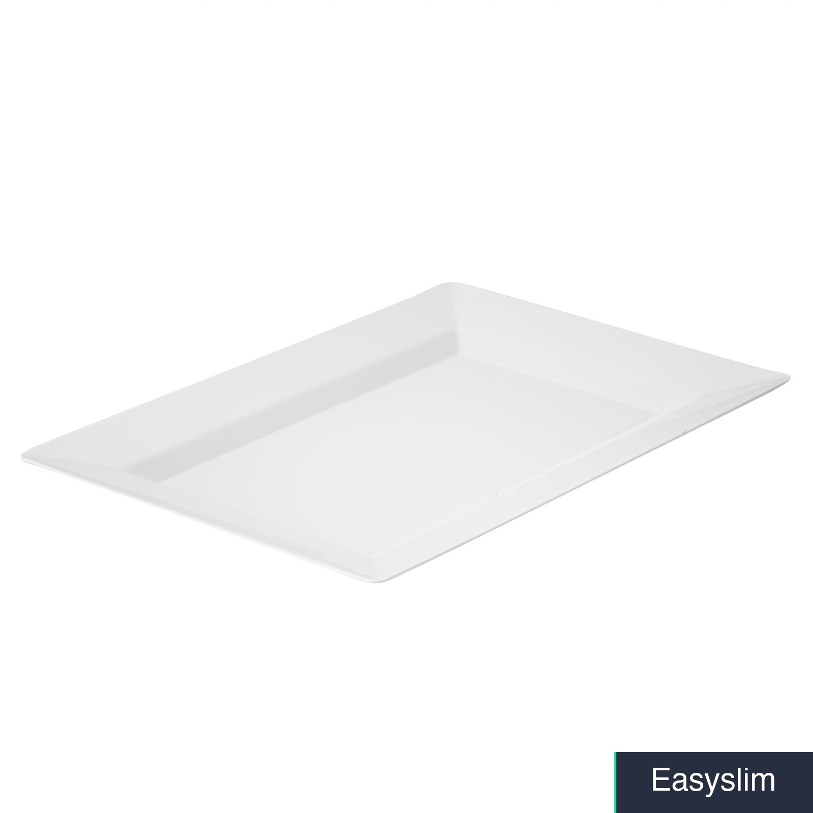Disposable Plates 7.5 x 5.3 Inch Rectangular White Plastic 10 Count