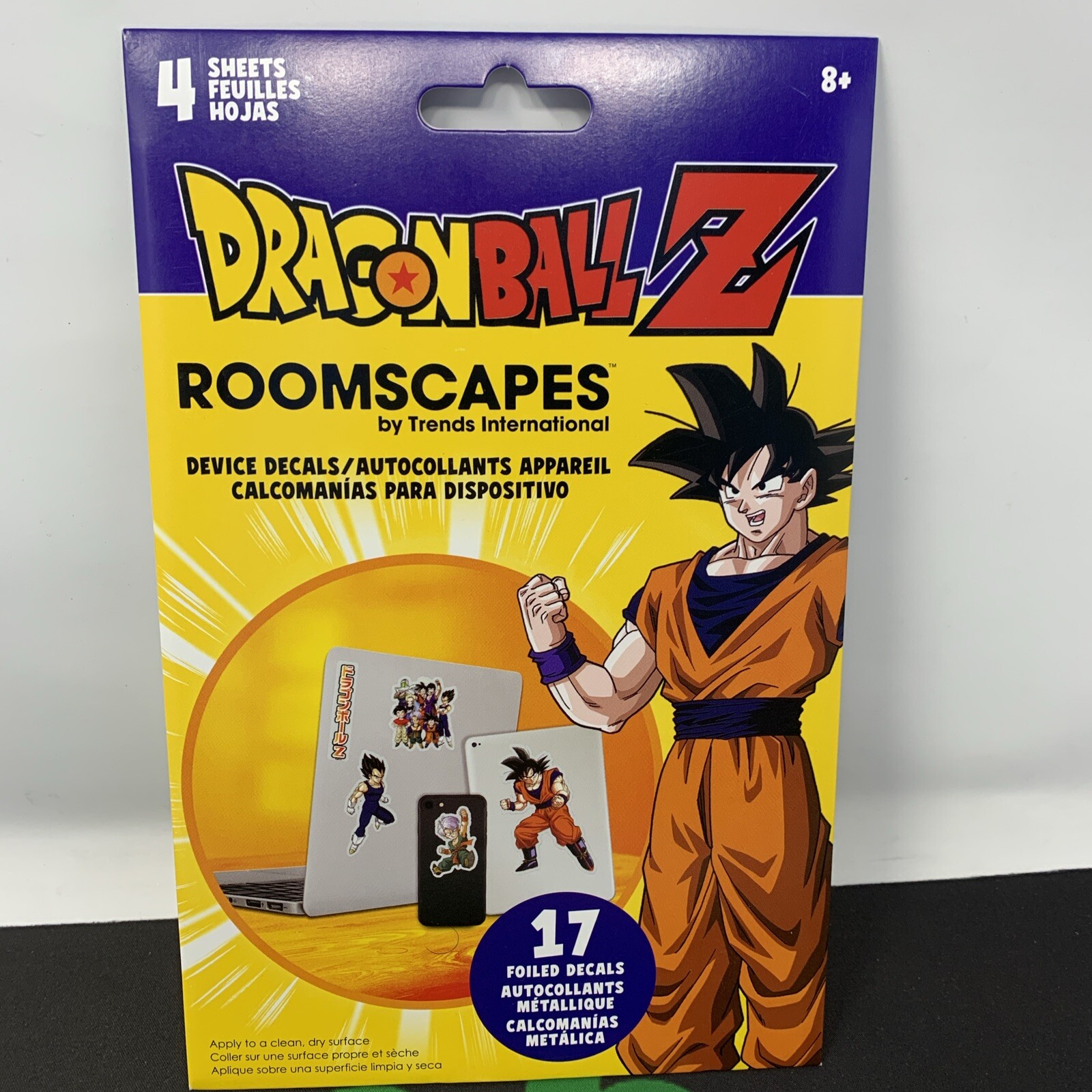 Dragon Ball Z Roomscapes Device Decals Foil Stickers 4 Sheets 17 Characters