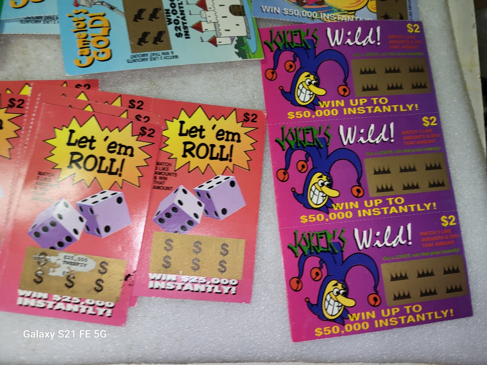 Lot of 102 Fake Phony Winning Lottery Tickets