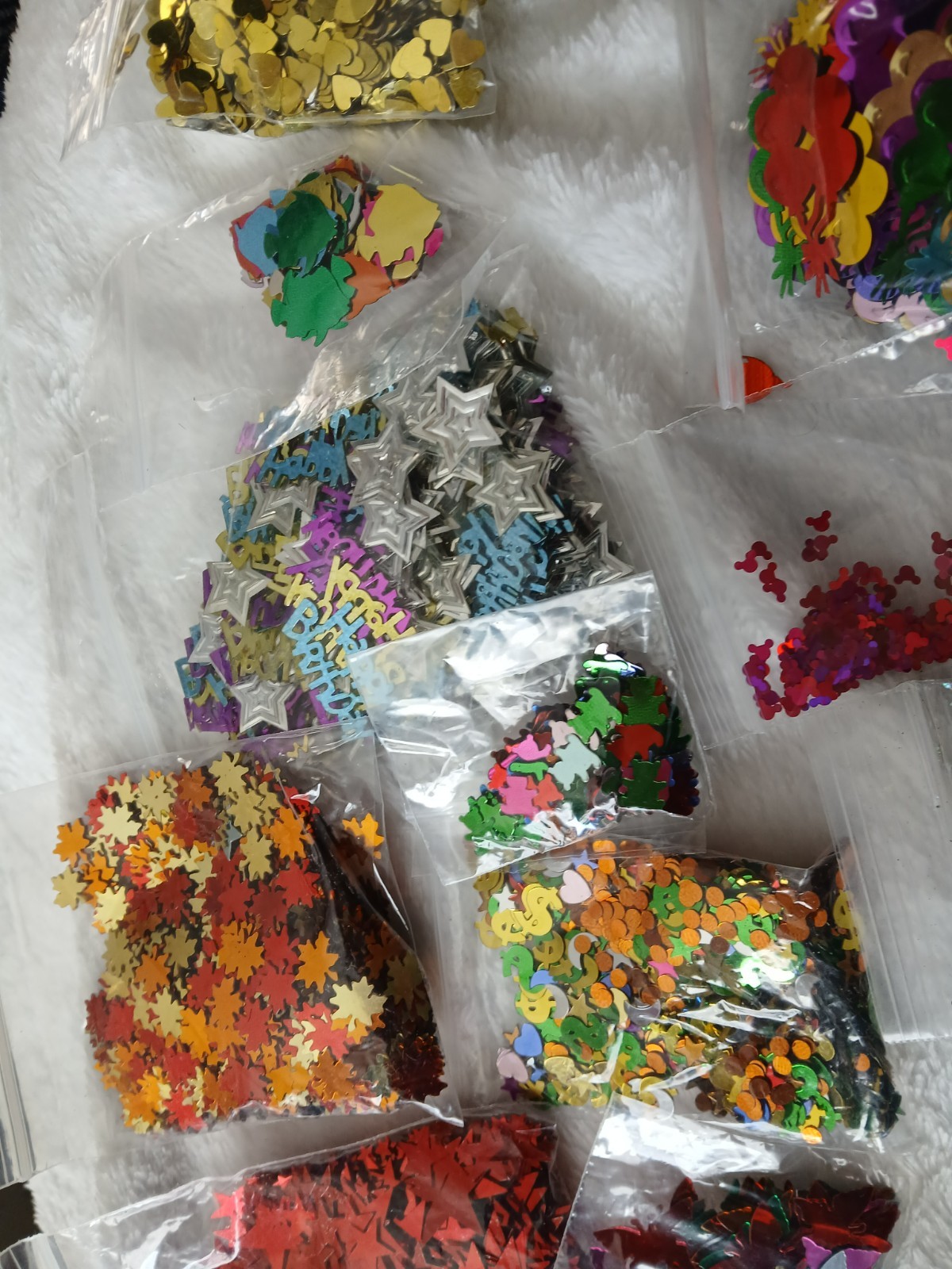 Lot – Multi Packs of Confetti Scatters Variety Stars Hearts Mickey Numbers etc