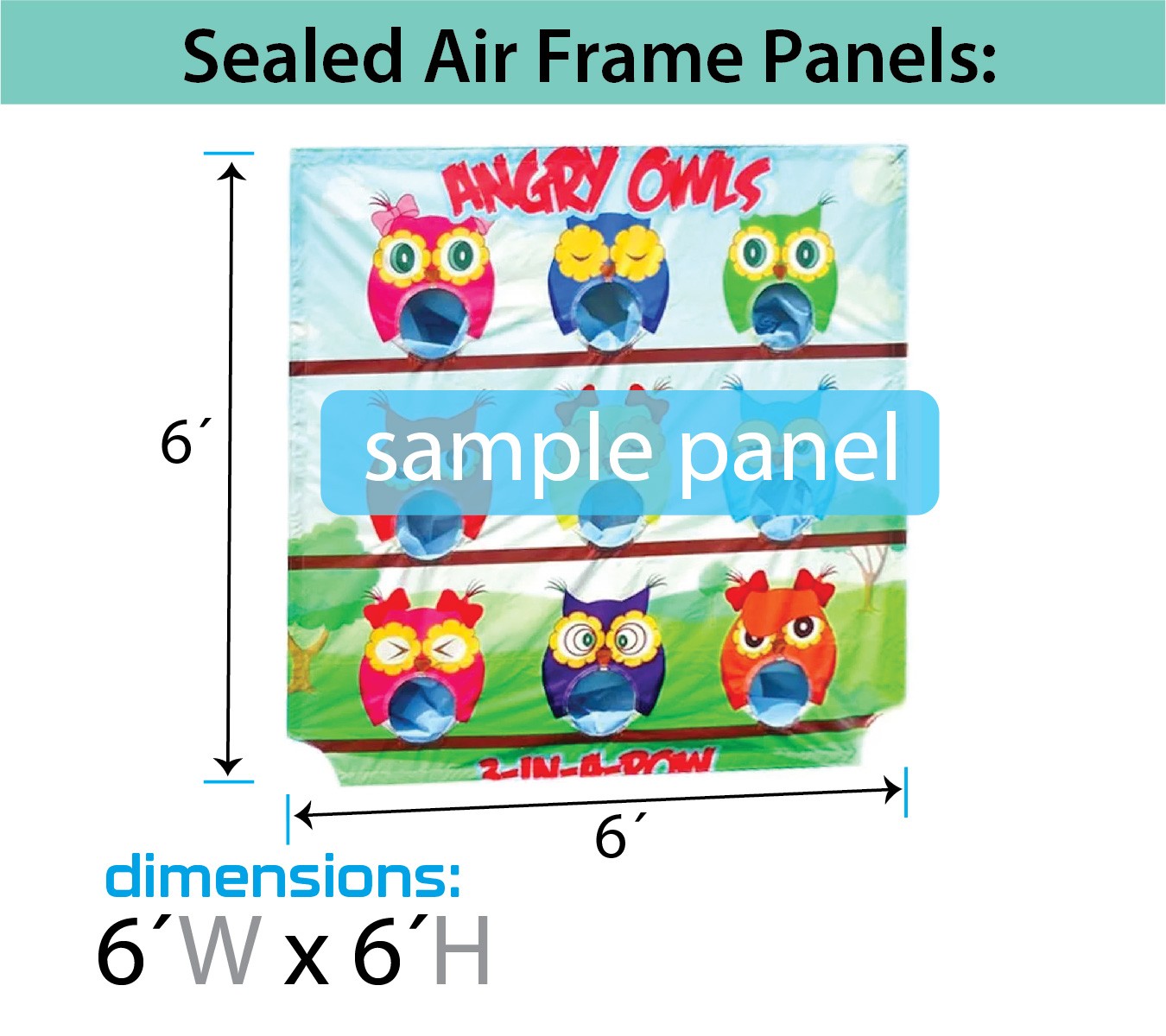 Replacement Inflatable Air Frame Game Panel 5×6 Tic Tac Toe Party Carnival