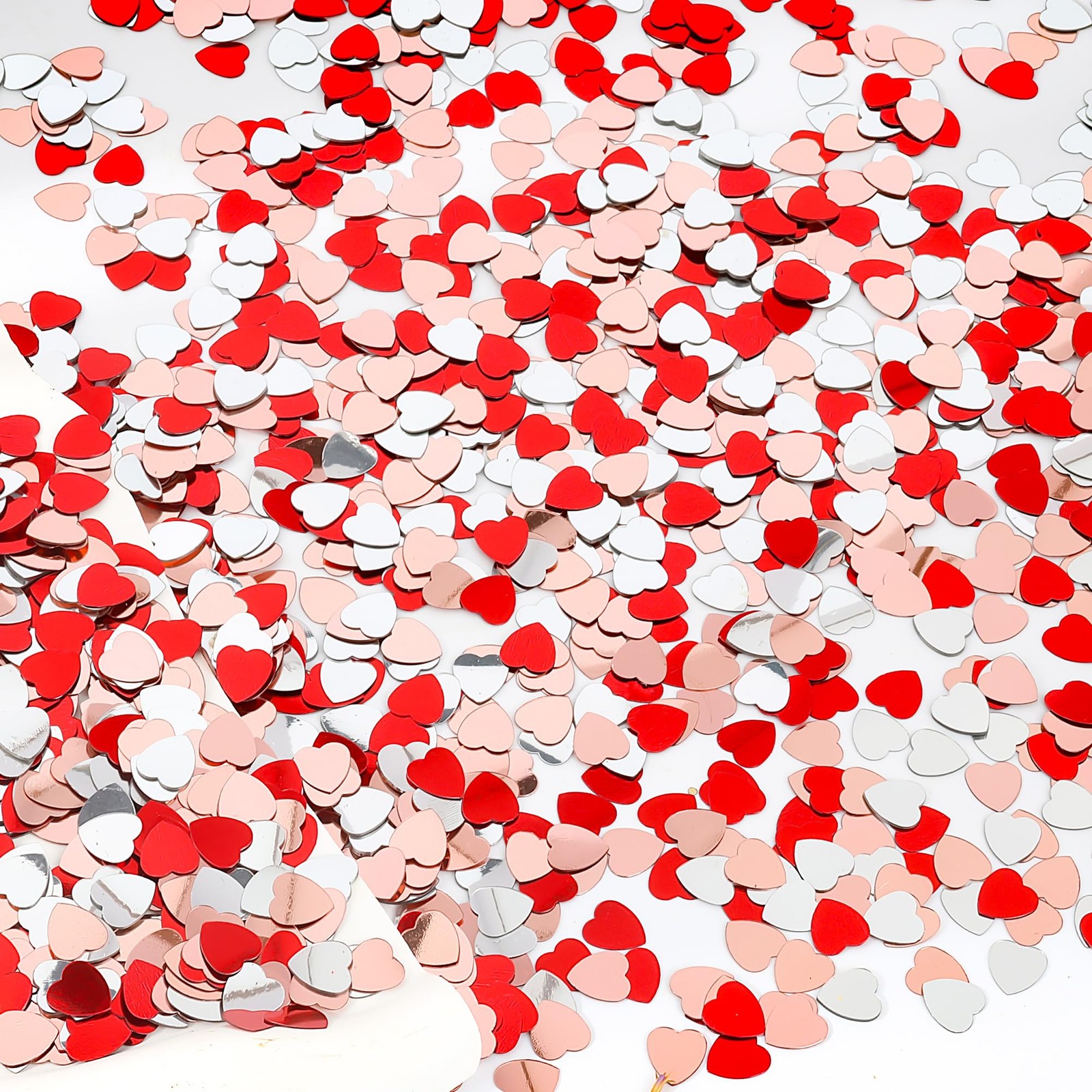 Valentine’s Day Glitter Heart Confetti Bulk – 1600PCS Red, Silver & Rose Gold…