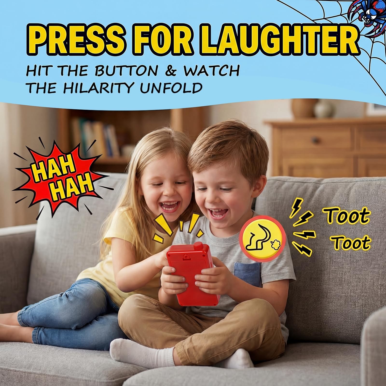 ZDCZ Sound Effects Machine – 16 Hilarious Sounds Prank Noise Maker Small, Red