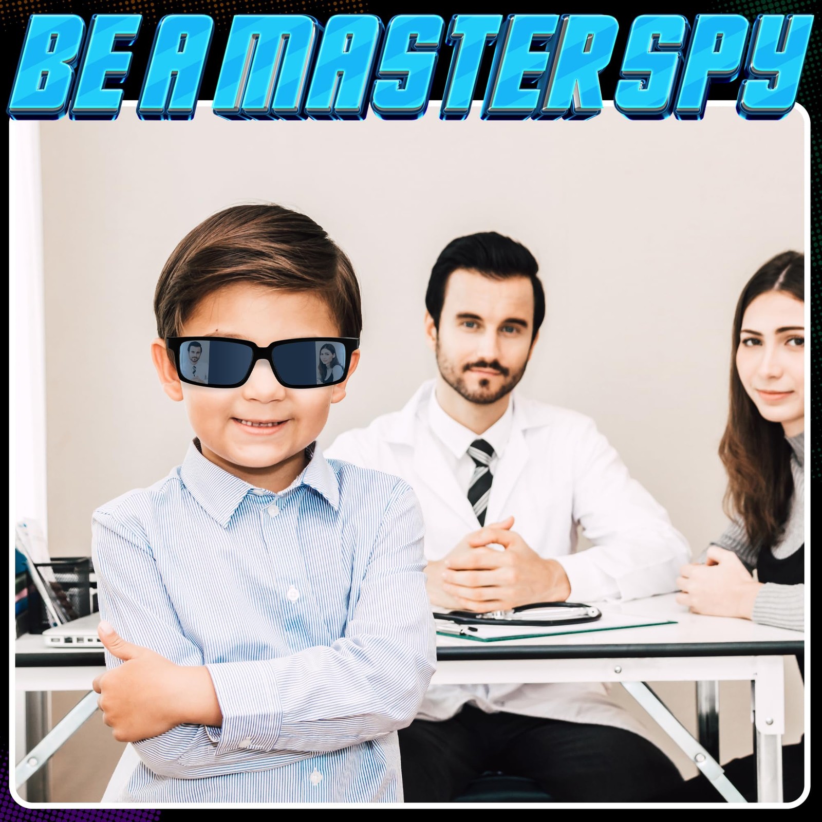Spy Glasses for Kids in Bulk – (Pack of 3) Sunglasses Rear 6.8, Black
