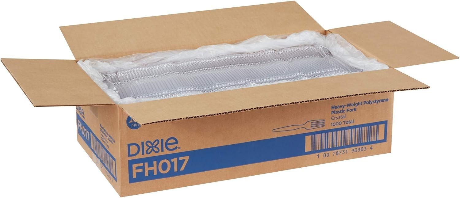 Heavyweight Polystyrene Forks, Clear, 1000 Pack