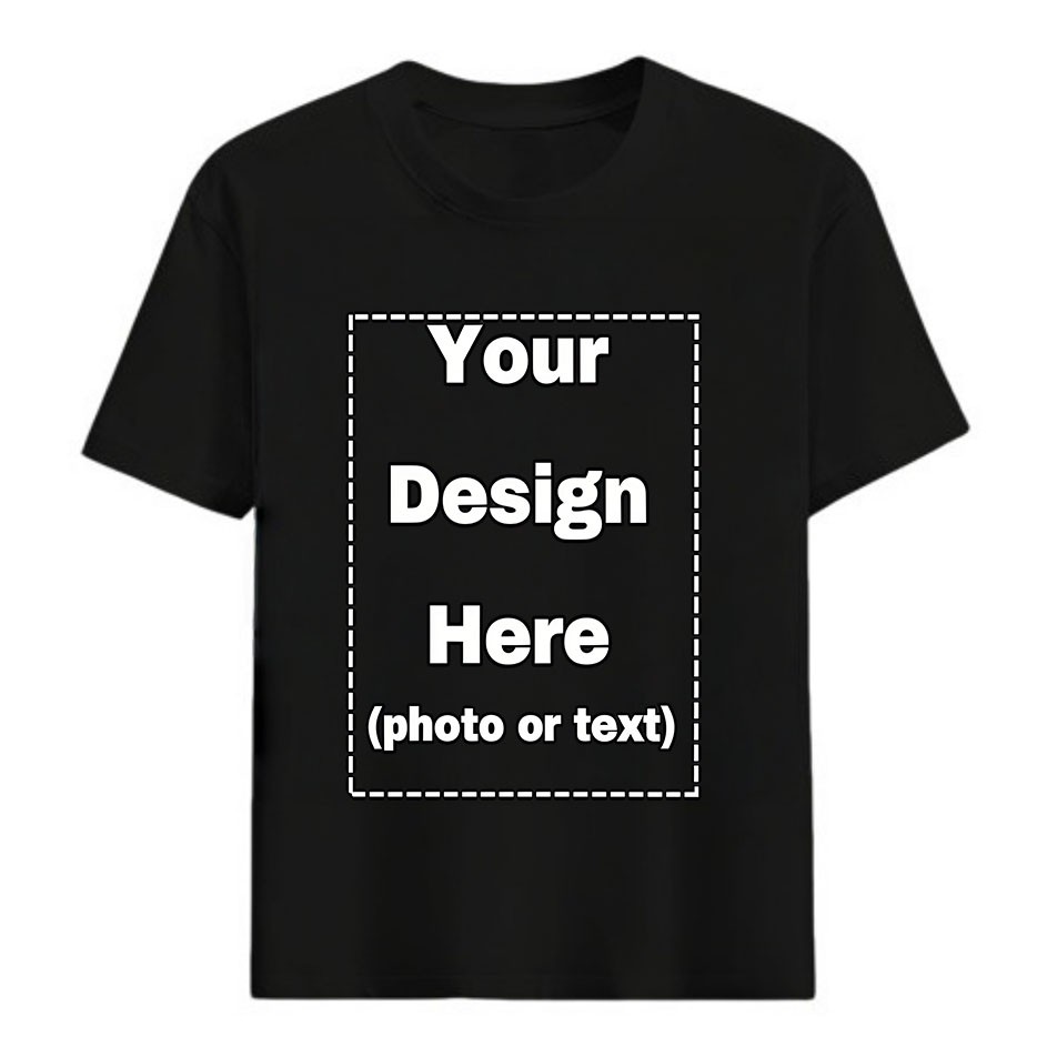 Custom Personalized Photo Text Logo Cotton Tee Family Reunion Team Matching Gift