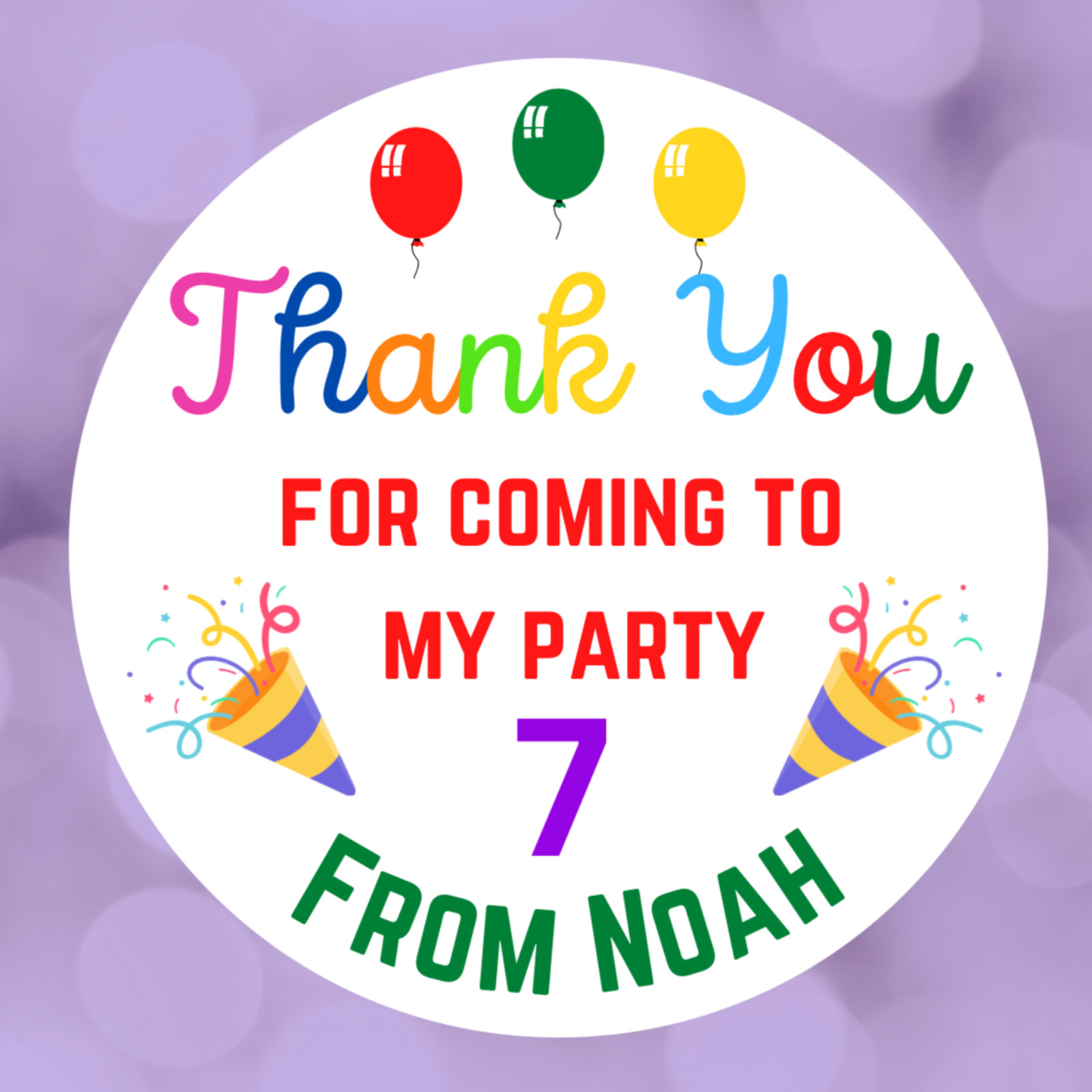 Balloon party bag stickers for birthday bags sweet cones gift bags party seals