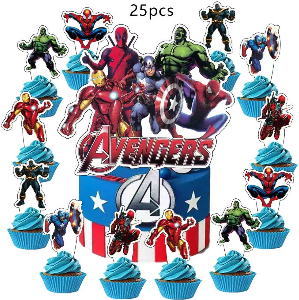 46Pcs Superhero Birthday Party Supplies, Avengers Party Decorations Set Include