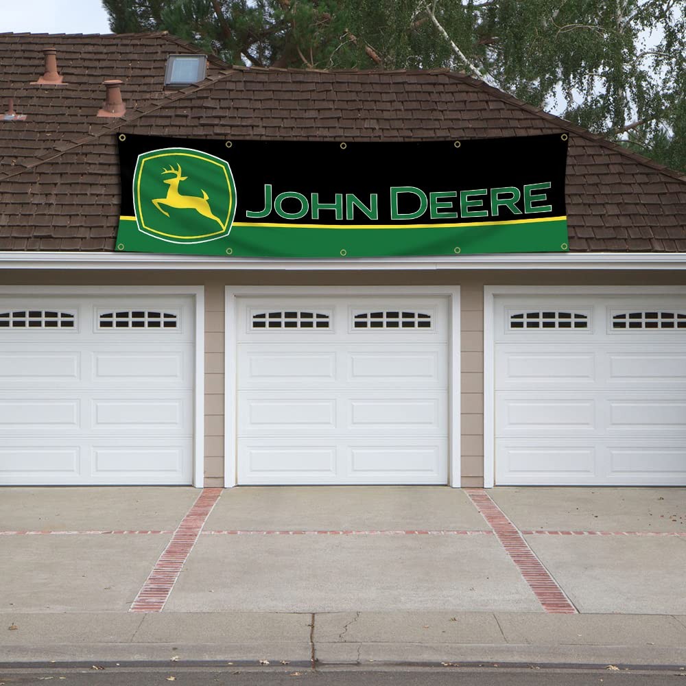 Kasflag John Deere Banner 2×8 ft Heavy Duty 150D Polyester with 8 Grommets