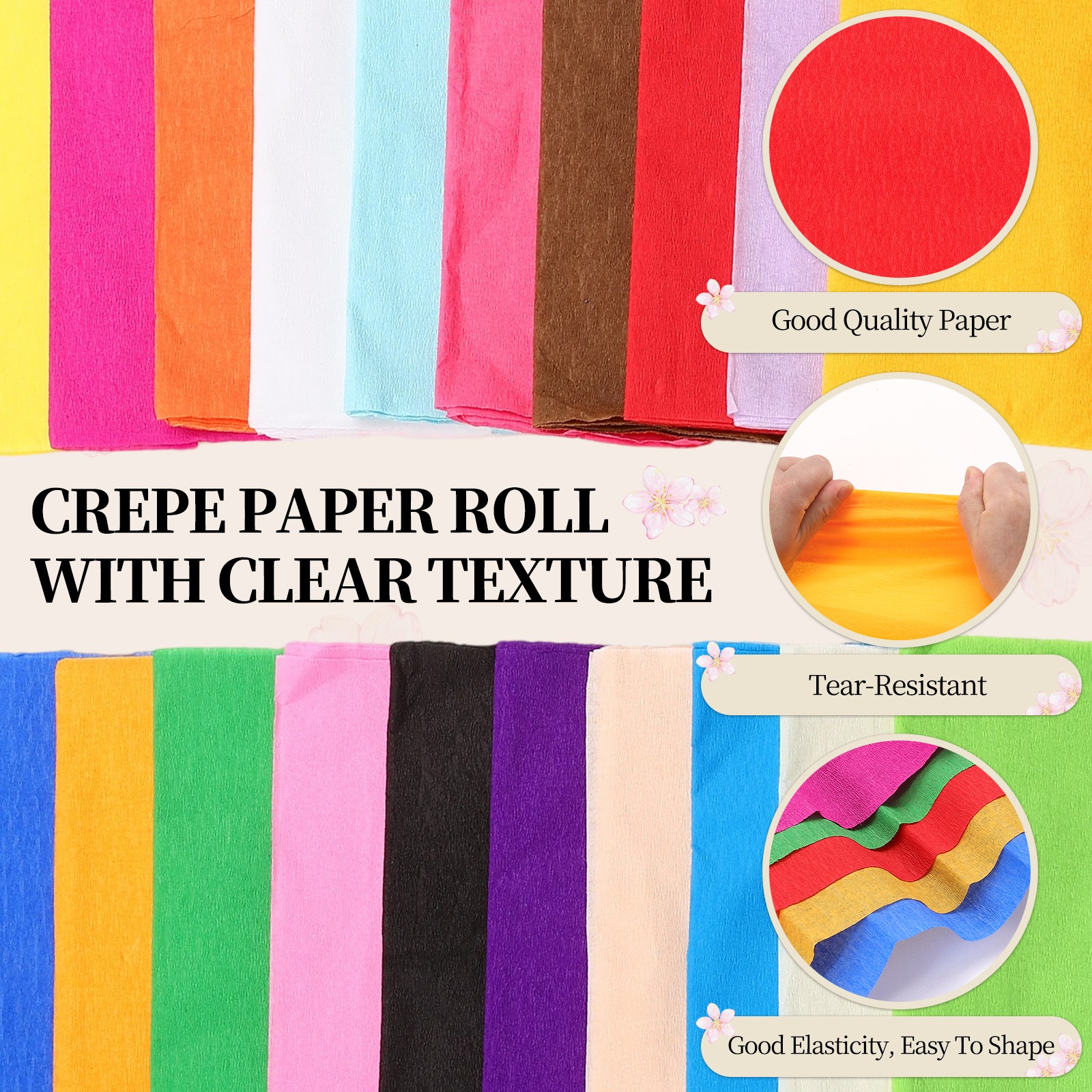19.7″ Wide 3.3Ft Long Crepe Paper Roll for Making DIY(Dark Blue, 2pcs)
