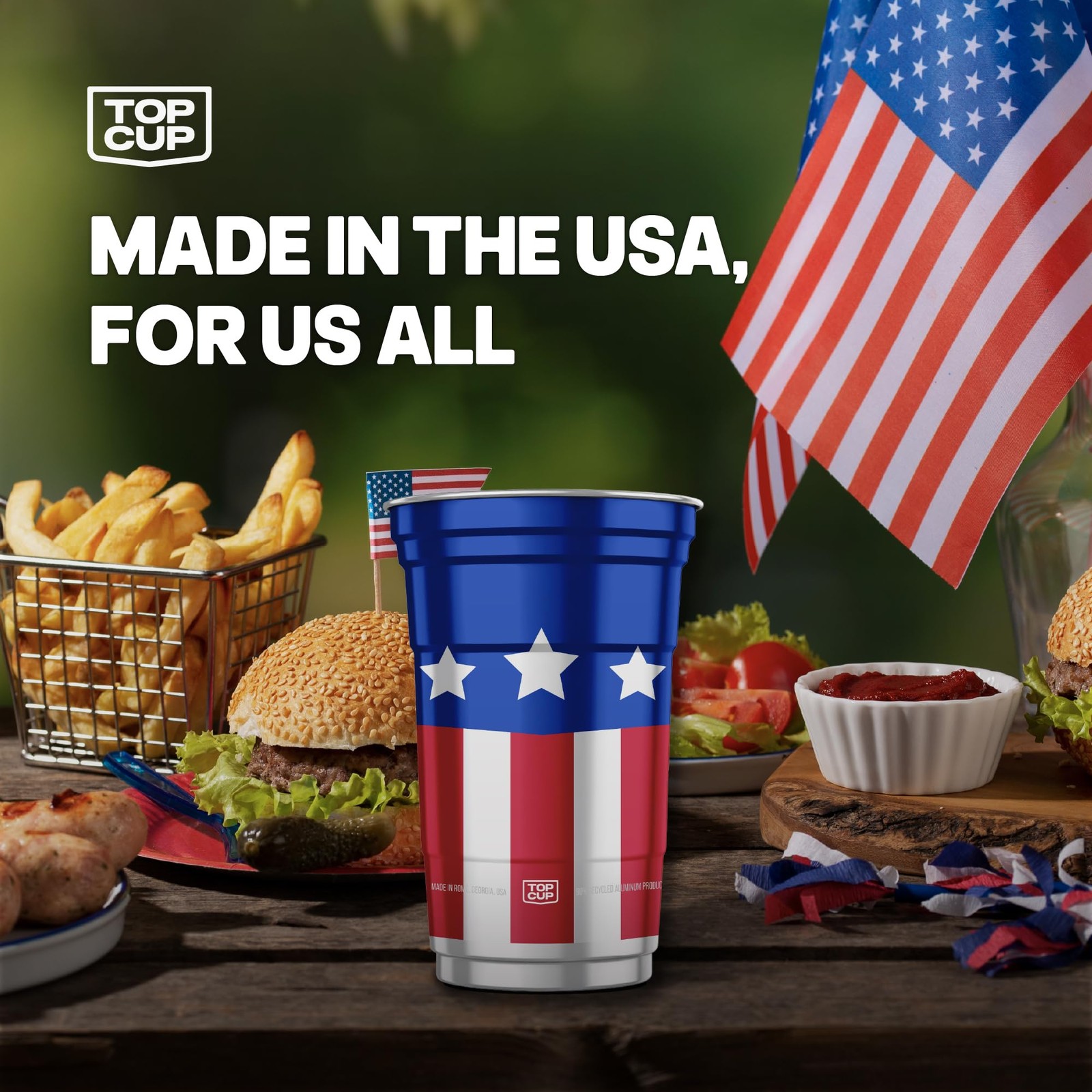 America’s 250th Birthday 20 oz Reusable Aluminum Party Cups 20 Count | Durabl…