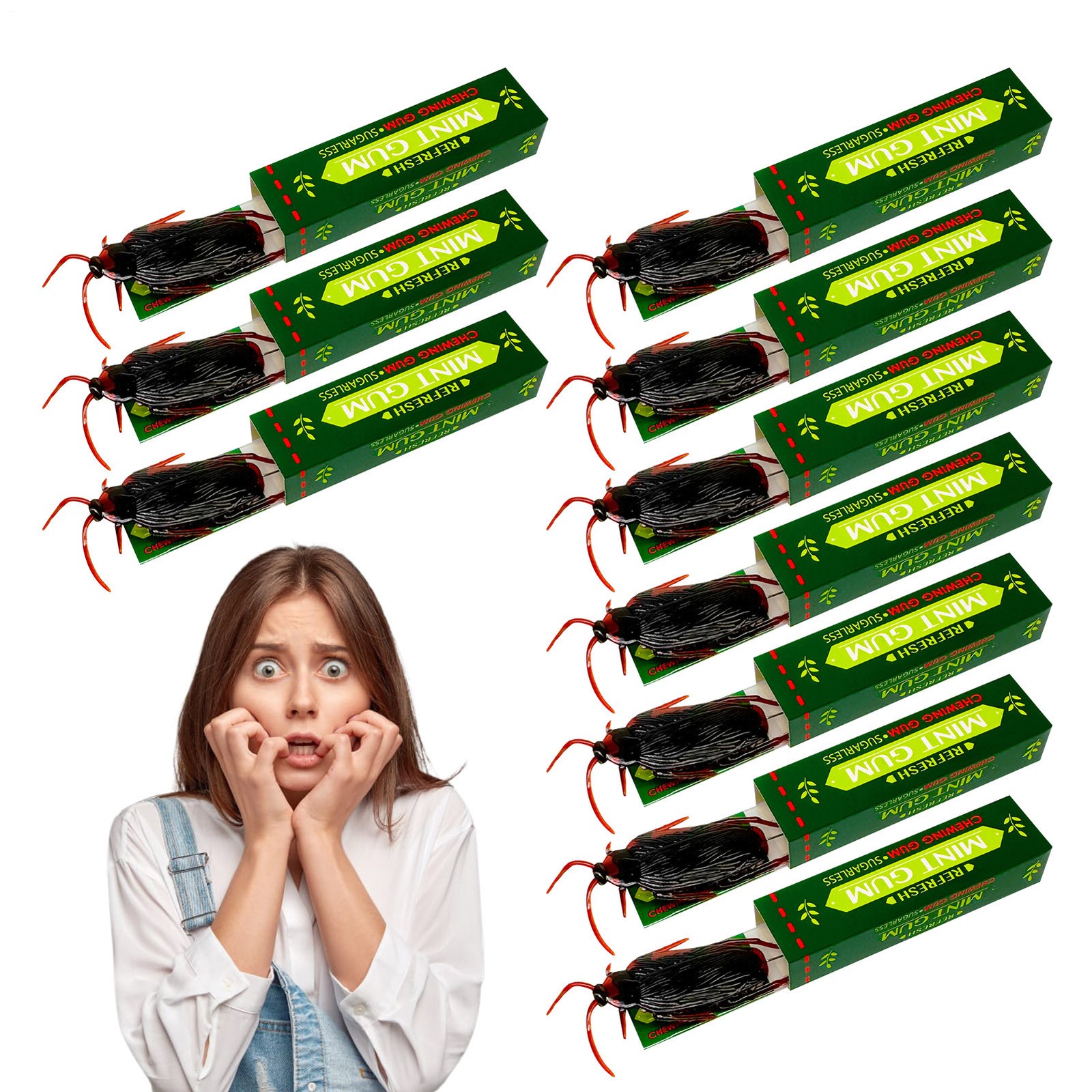 Cockroach Gum Trick Toy 10X Cockroaches Prank Prop Fake Cockroach Trick Toys