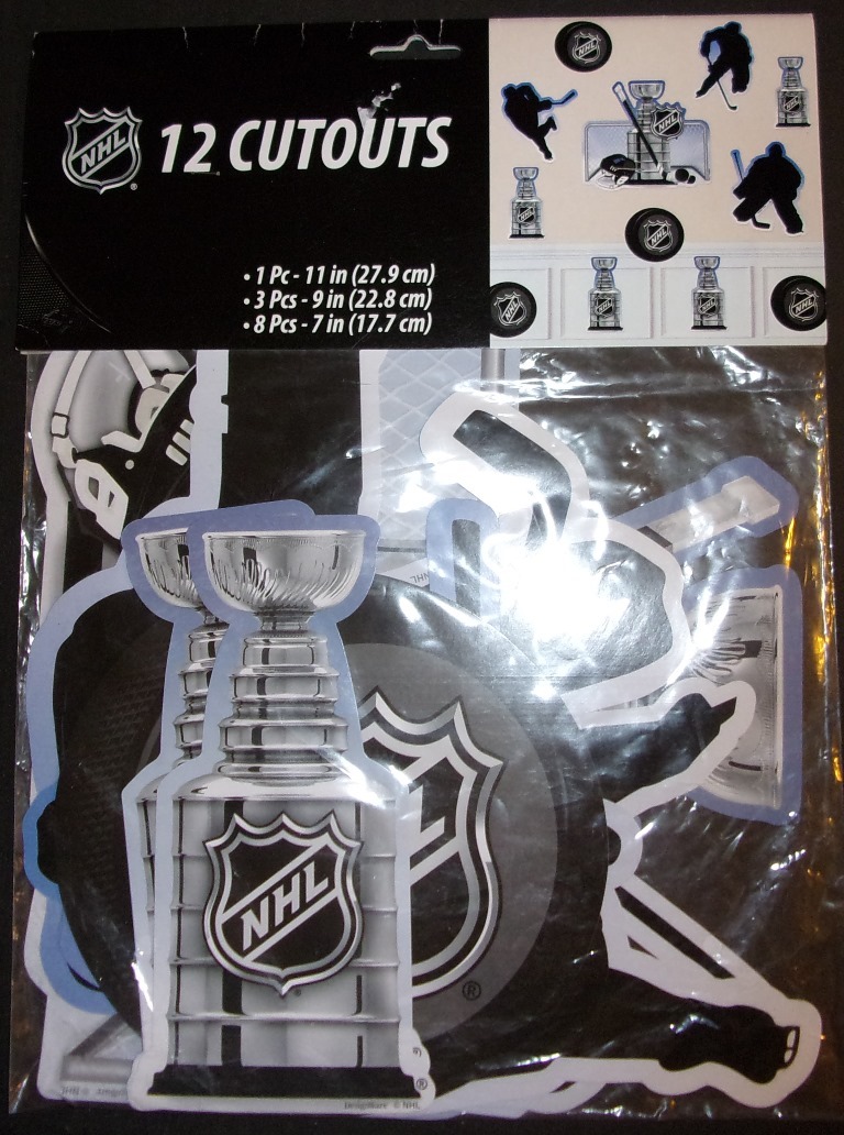 NHL Hockey Cutouts 12-piece room decorating set birthday party paper/cardboard