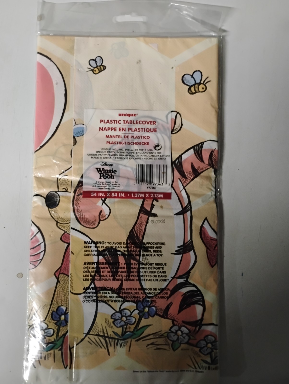 winne the pooh plastic table cloth for any occasion or baby shower