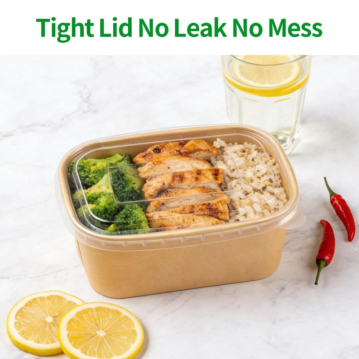 35 oz Disposable Meal Prep Containers with Lids 50 Pack