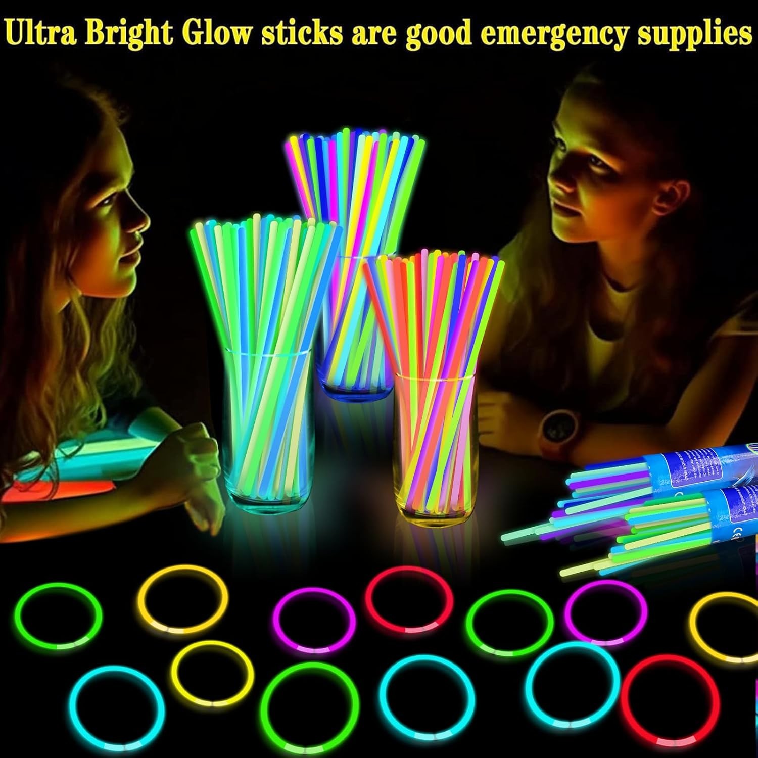 500 Pack Ultra Bright Red, Green, Blue, White, Yellow, Pink, Purple, Orange