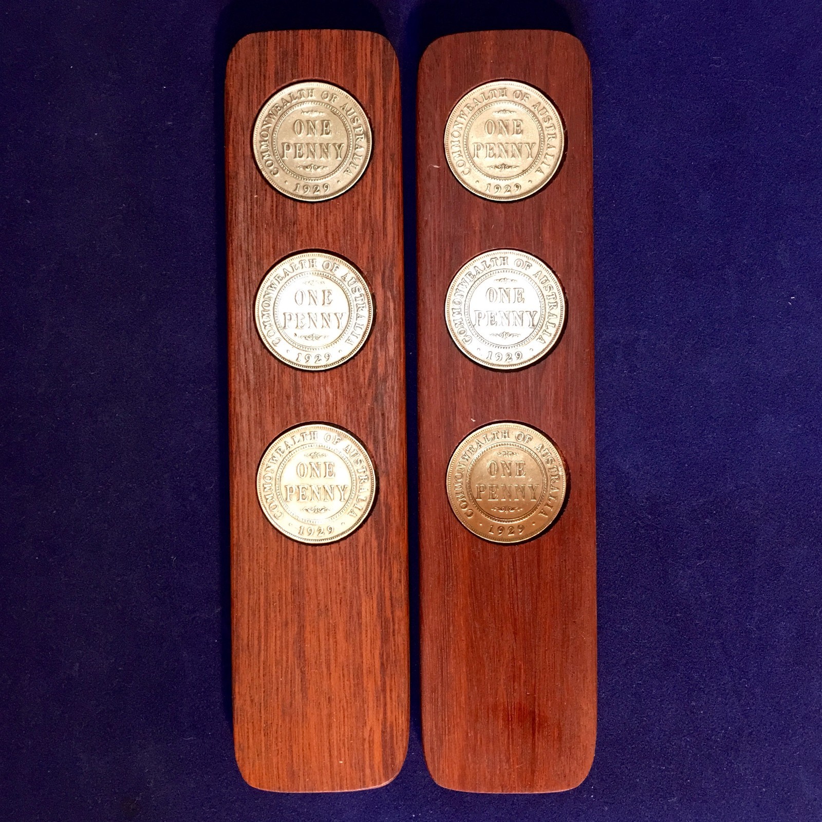 1930 Birthday Gift Present Hardwood Two-Up Game set 1930 Australian penny two up