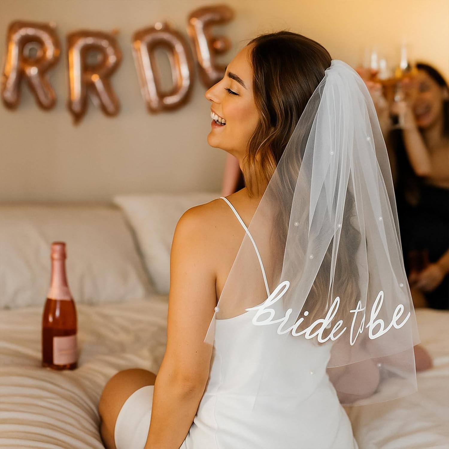 Bride to Be Veil with Pearls Bachelorette Party Bridal Shower Accessory