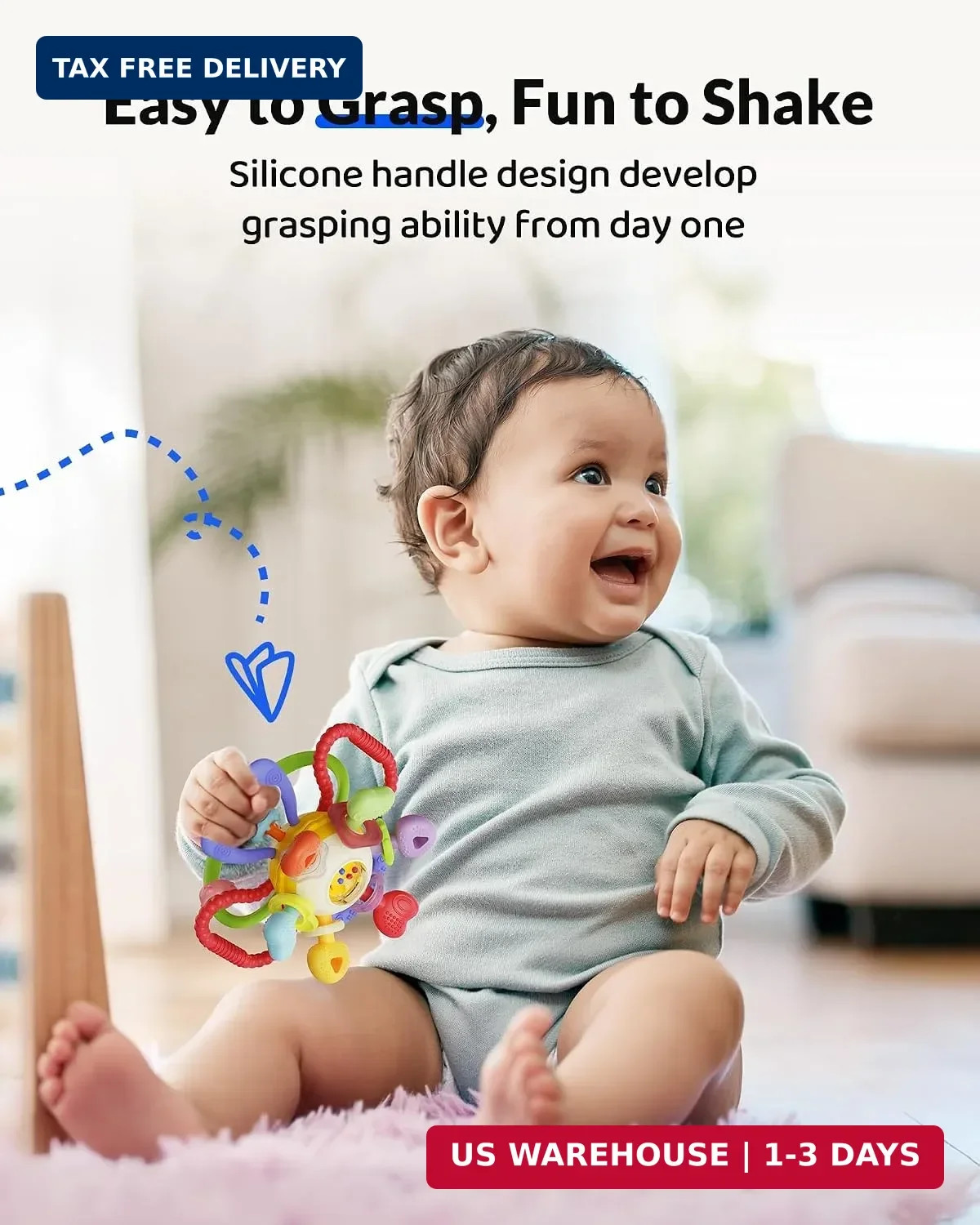 Baby Montessori Sensory Teething Toy – Safe, Multi-Functional BPA-Free Silicone