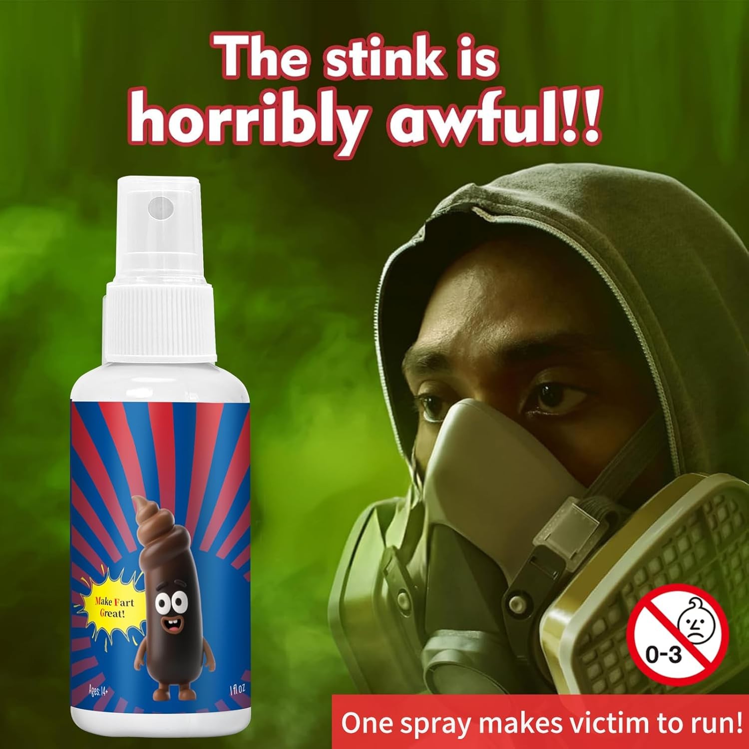 BLUEYE Stink Fart Spray Extra Strong, Cleaner Added,Potent Smell Like Fart Bomb,