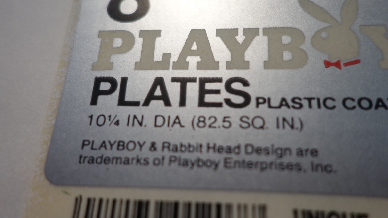 SEALED Vintage Playboy Logo 10 1/4″ Paper Plates 8 Pack Plastic Coated #1207