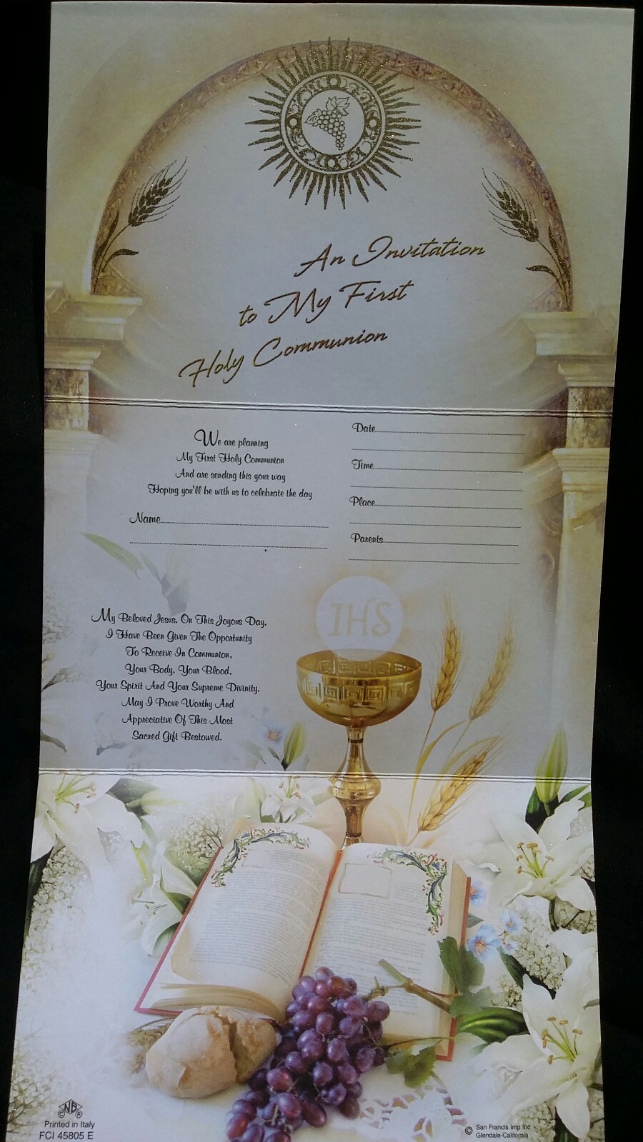 Mi First Holy Communi Invitations, English, Party Favors, Invitaciones/