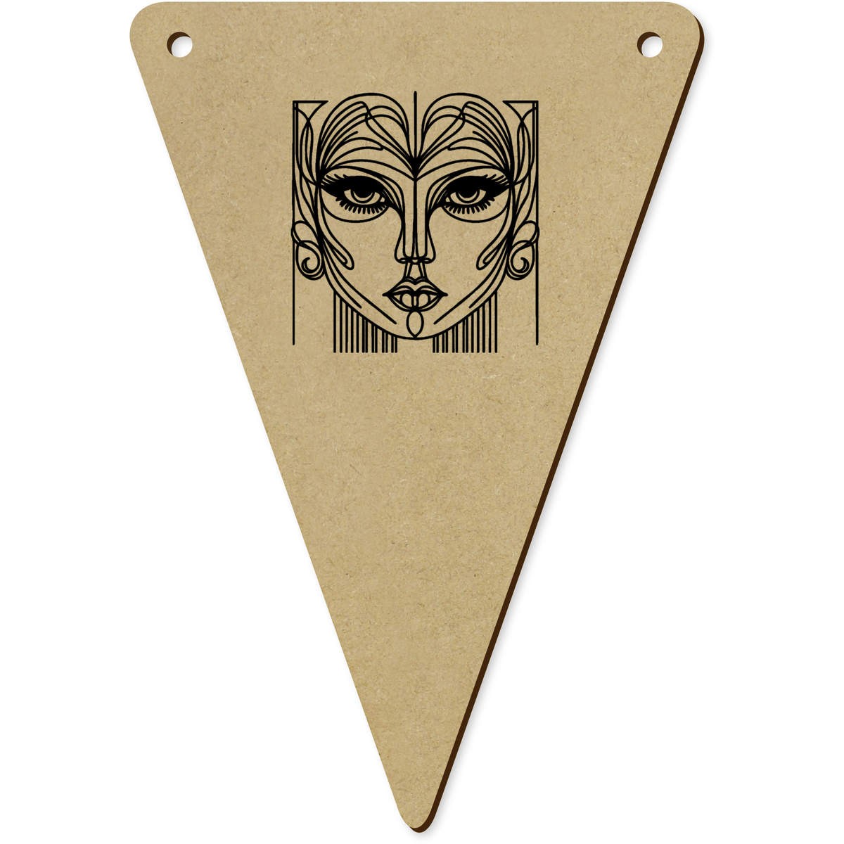 5 x 140mm ‘Art Deco Woman Doodle’ Bunting Pennants / Flags (BN00090476)