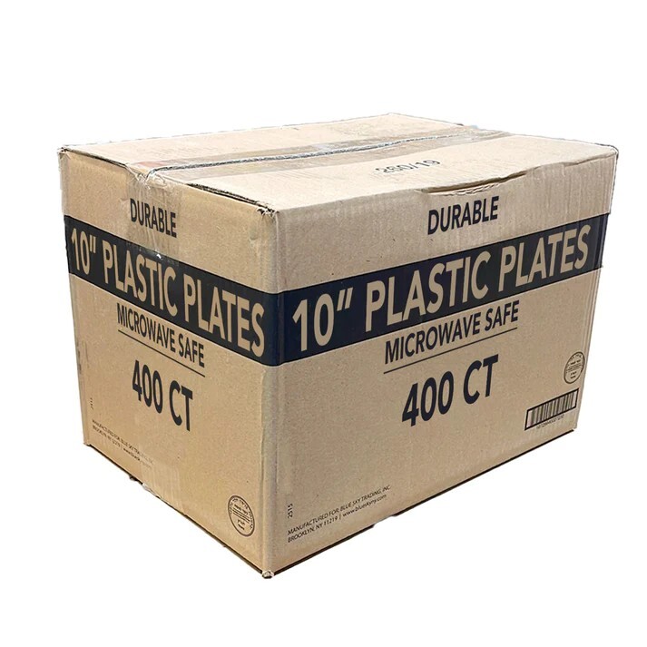 400 Packs 10in Disposable BPA Free Plastic Plates Light Weigh White Party Plates