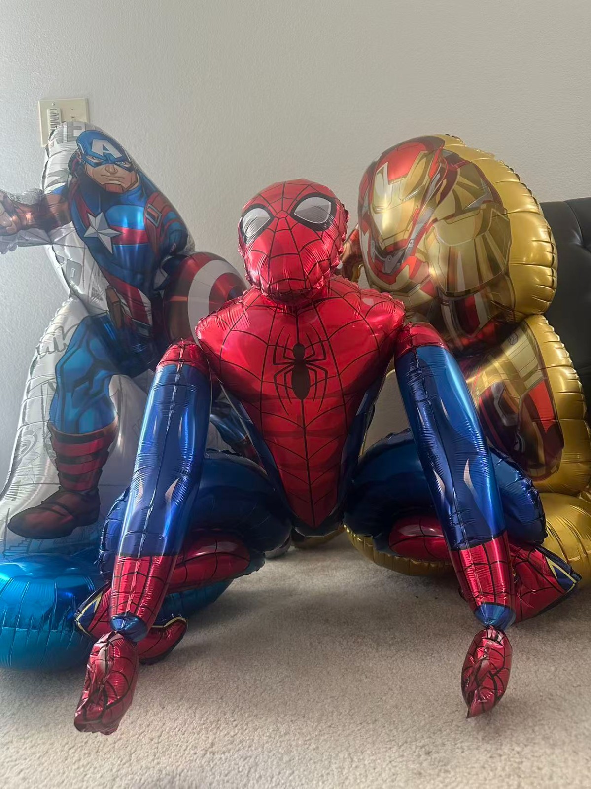 3PCS Superhero Foil Balloons Set Large Standing Party Decorations Hero Theme Bir