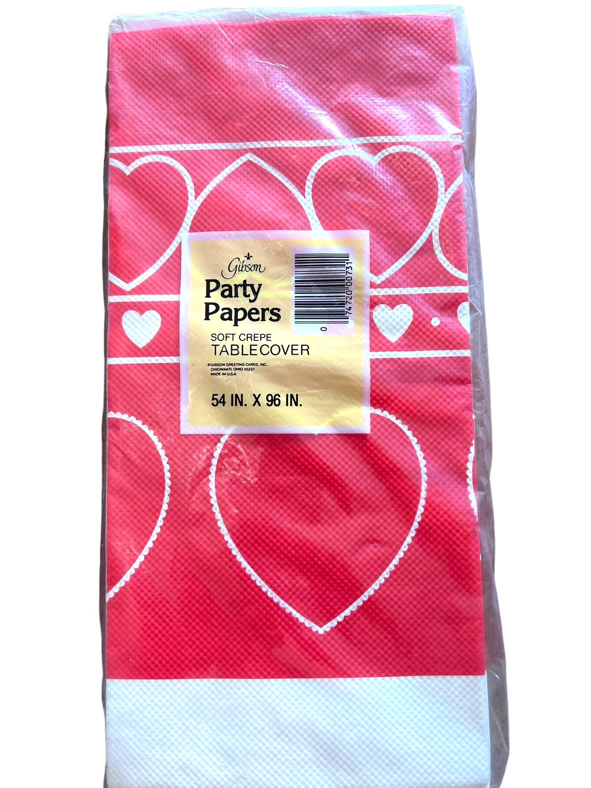 Vintage Retro Gibson Happy Valentine’s Day Paper Tablecloth Hearts New Party