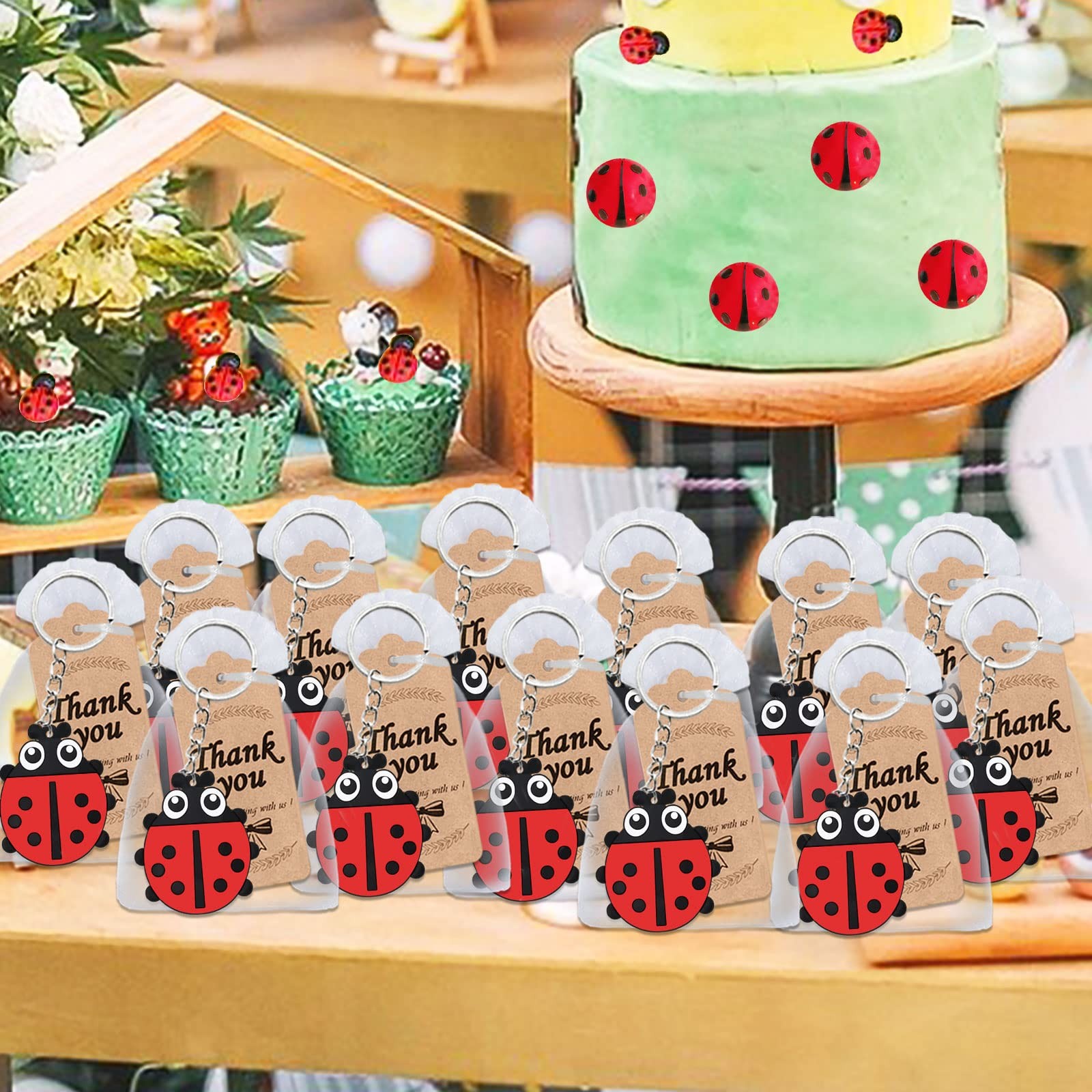 Ladybug Party Favors – 60 Pack Includes 20 Keychains, 20 Thank You Tags & 20 …