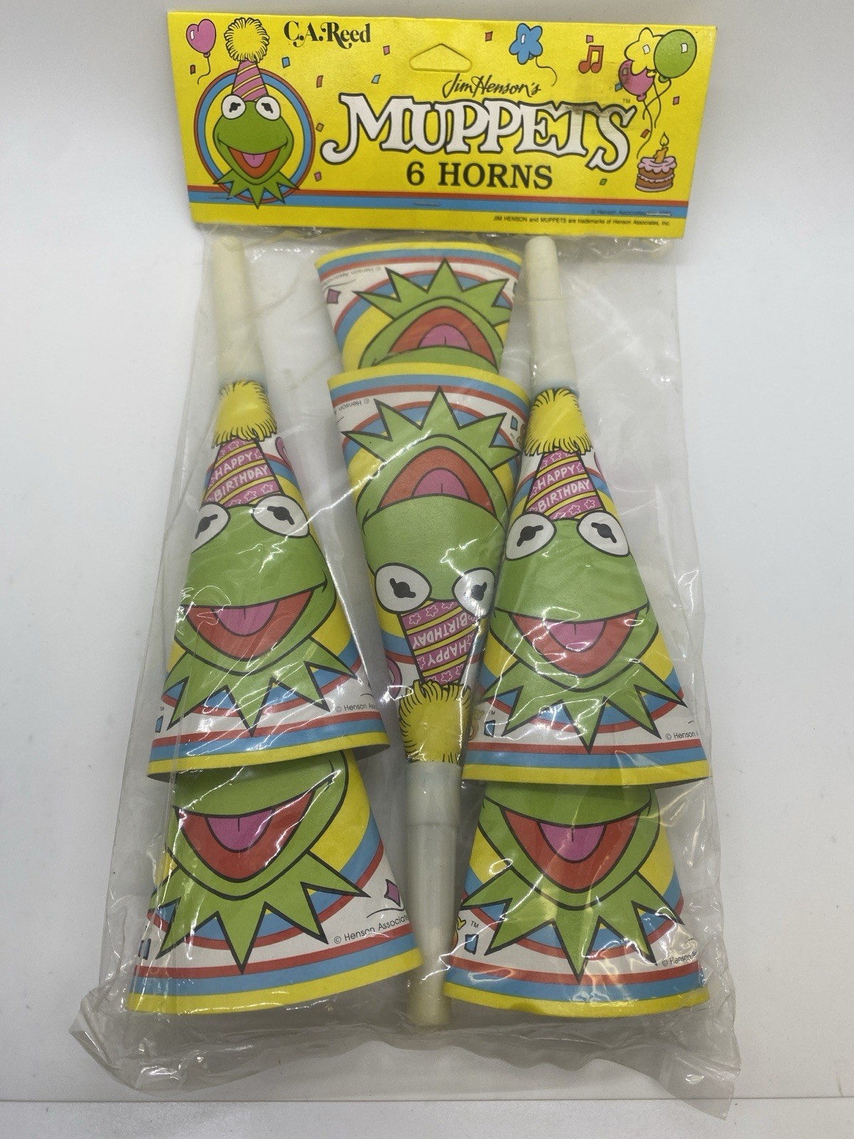 Vintage Jim Henson’s Muppets Paper/Plastic Party Horns – New 1989