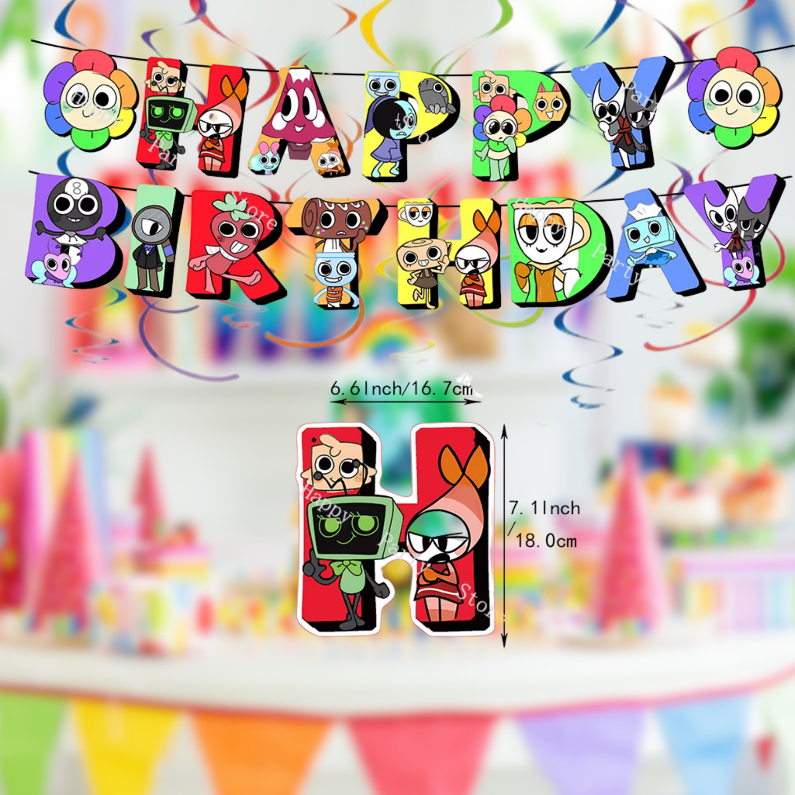 Dandys world PARTY SUPPLIES BIRTHDAY DECORATION BALLOON TABLEWARE SWIRL DISPlaY