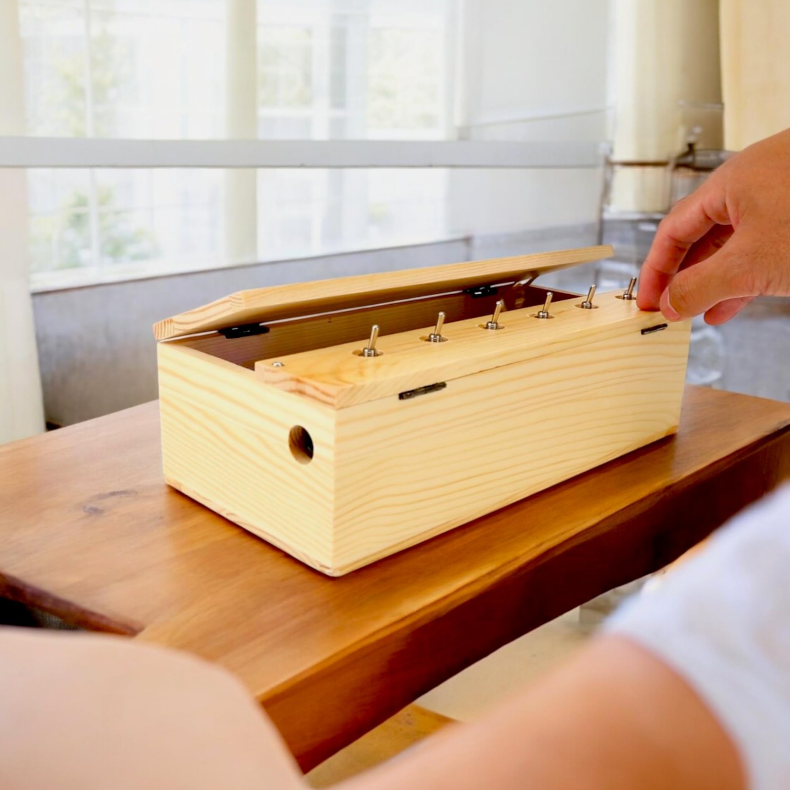 BuleVina Funny Useless Machine Box Toy, Creative Wooden Kit with Attitude Fin…