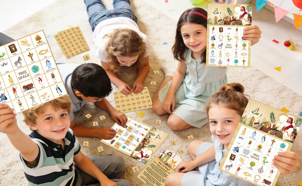38 Bible Bingo Game Card Religious Party Decorations Biblical Gifts Party Favors
