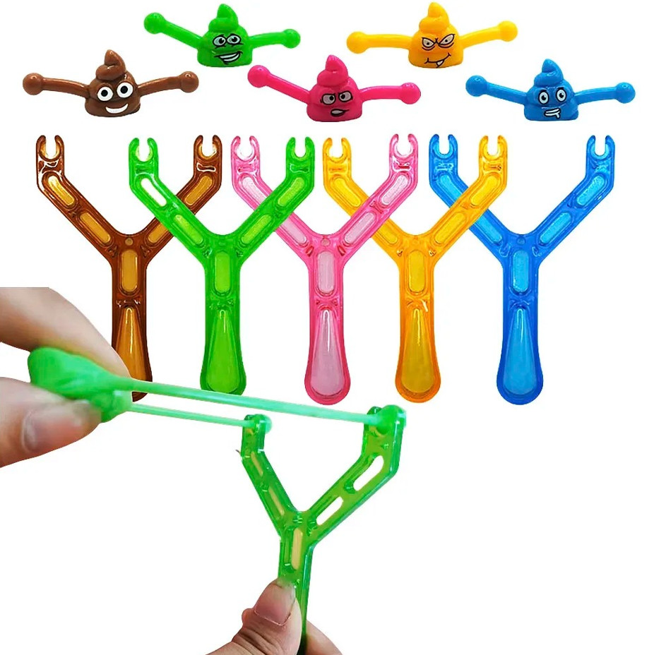 5pcs Poop Slingshot Toy Kids Party Favors Funny Stretch Toys