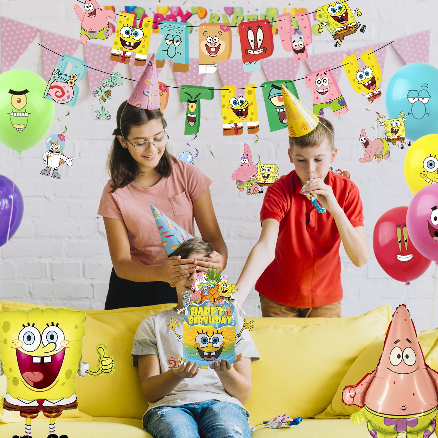 SpongeBob Party Decorations SpongeBob Birthday Supply Cake Topper Banner Balloon