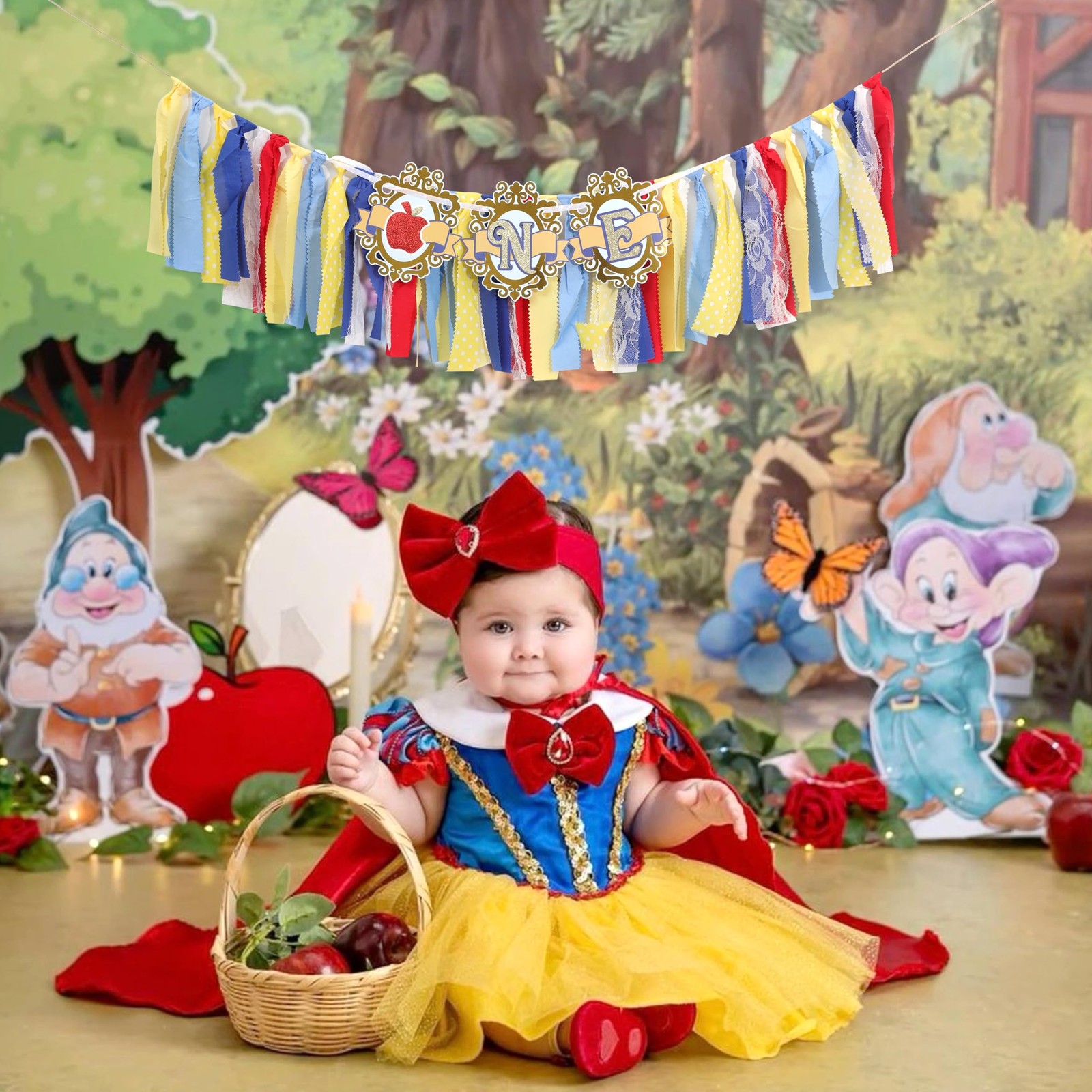 Princess 1st High Chair Banner – Princess Highchair Decor for Girls, Apple & …