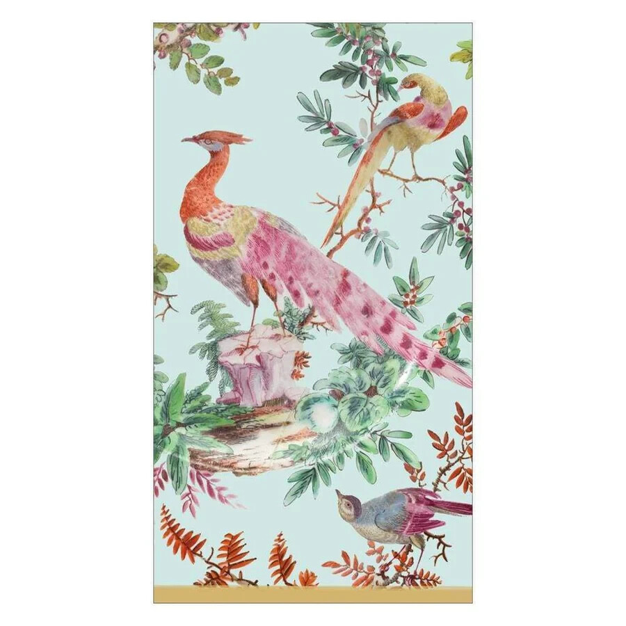 CHELSEA BIRDS Caspari 15 triple-ply paper guest towels/ buffet napkins NEW
