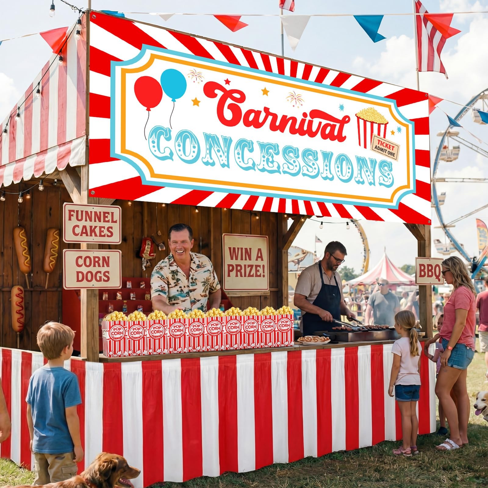 52 Pcs Carnival Circus Party Decorations Concession Stand Supplies Kit with C…