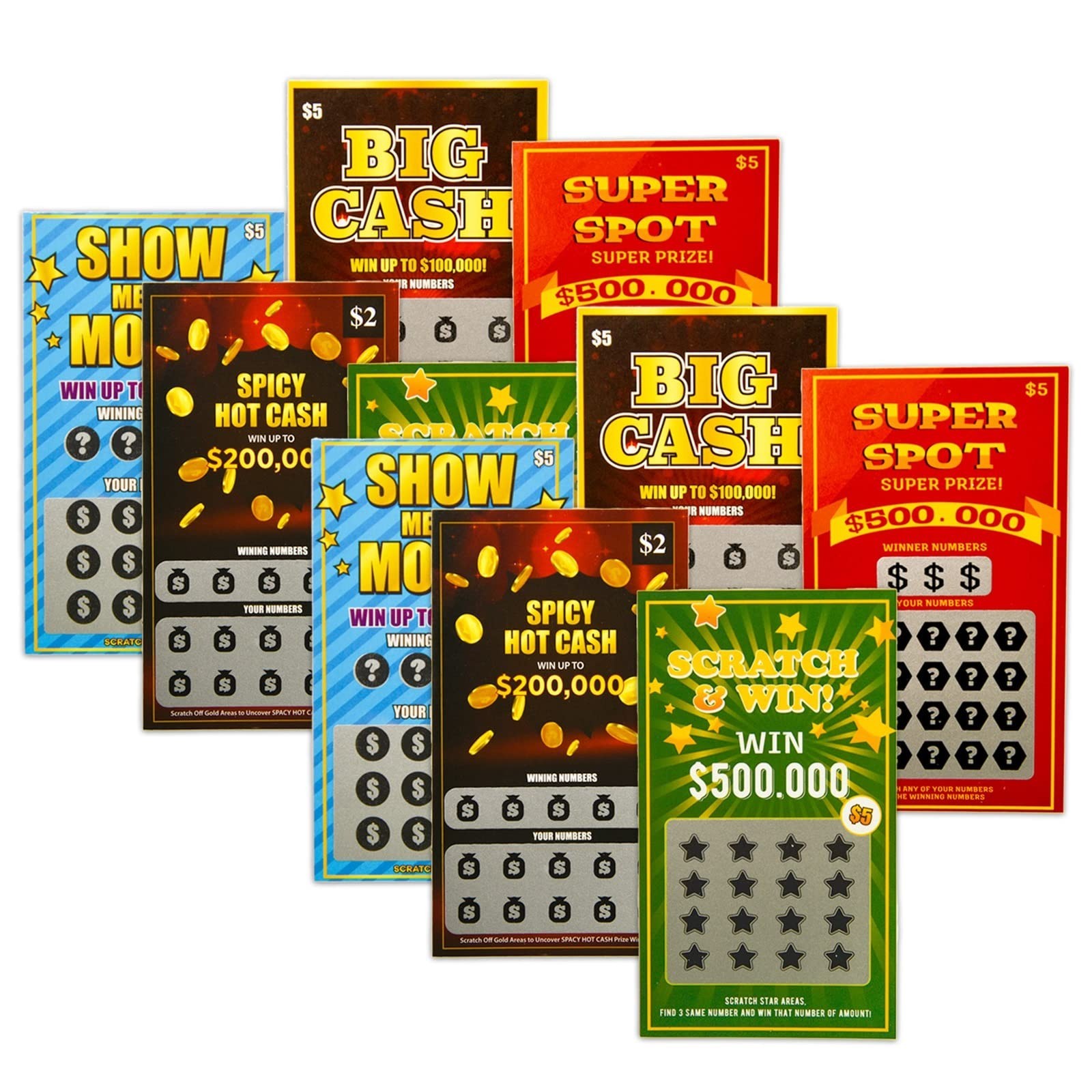 10 Fake Lottery Tickets – Hilarious Scratch Off Cards Prank – Win $500K, $200K,