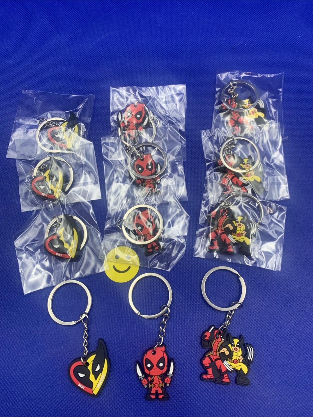 🔥12x Deadpool & Wolverine Party Keychains Kid Birthday Party Goods Superhero