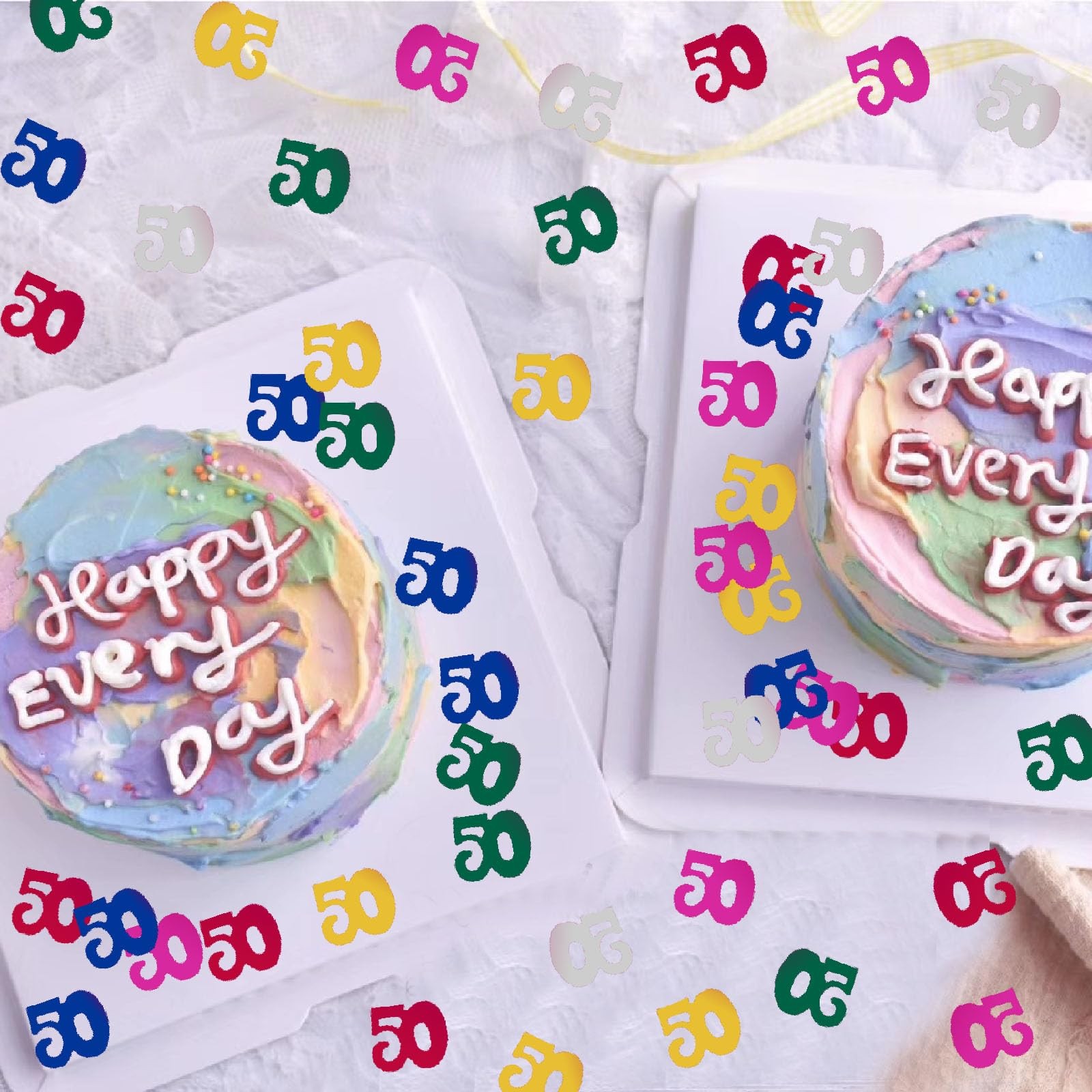 MultiColor Number 50 Confetti Anniversary Party Event Decor 1.5 oz