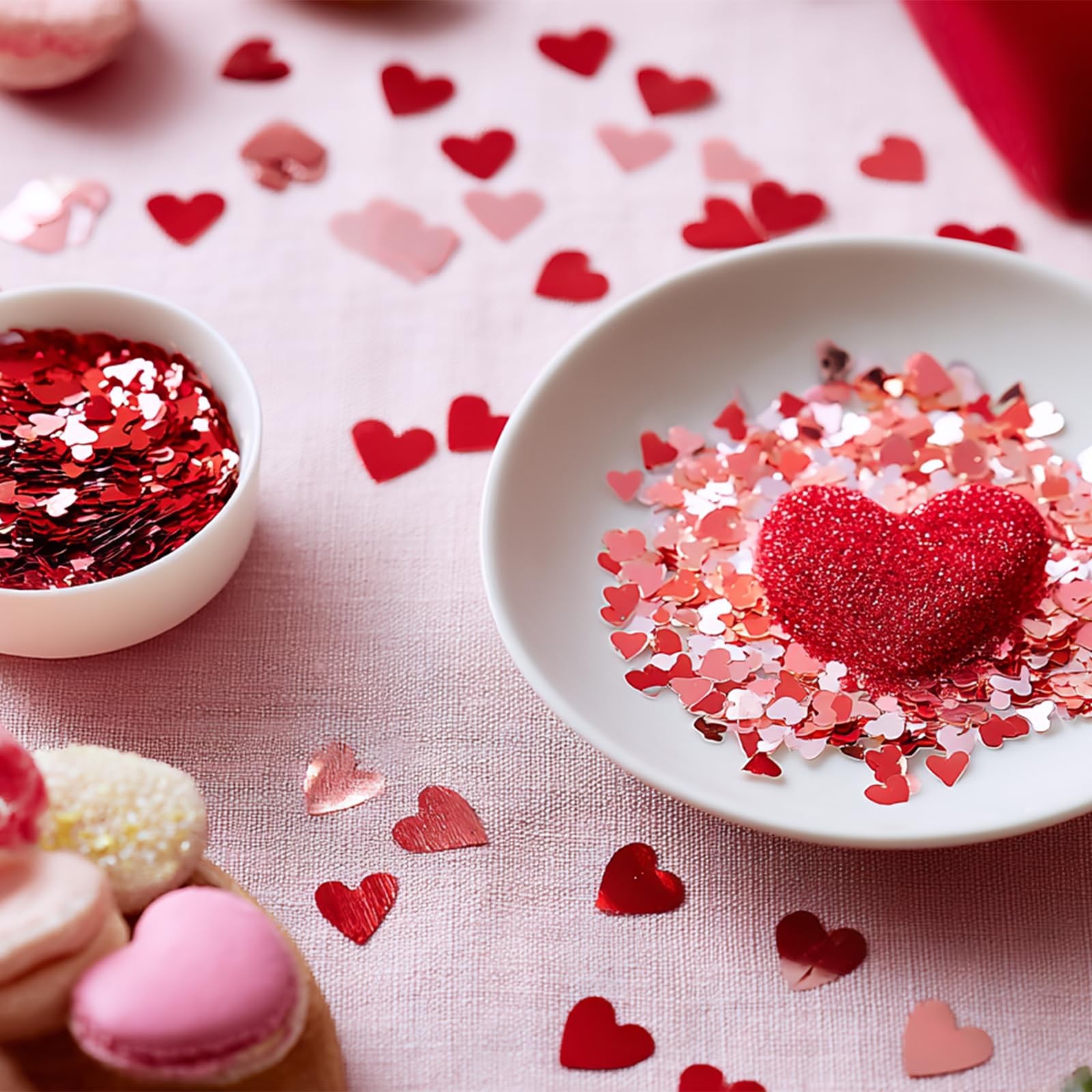 Valentine’s Day Glitter Heart Confetti Bulk – 1600PCS Red, Silver & Rose Gold…