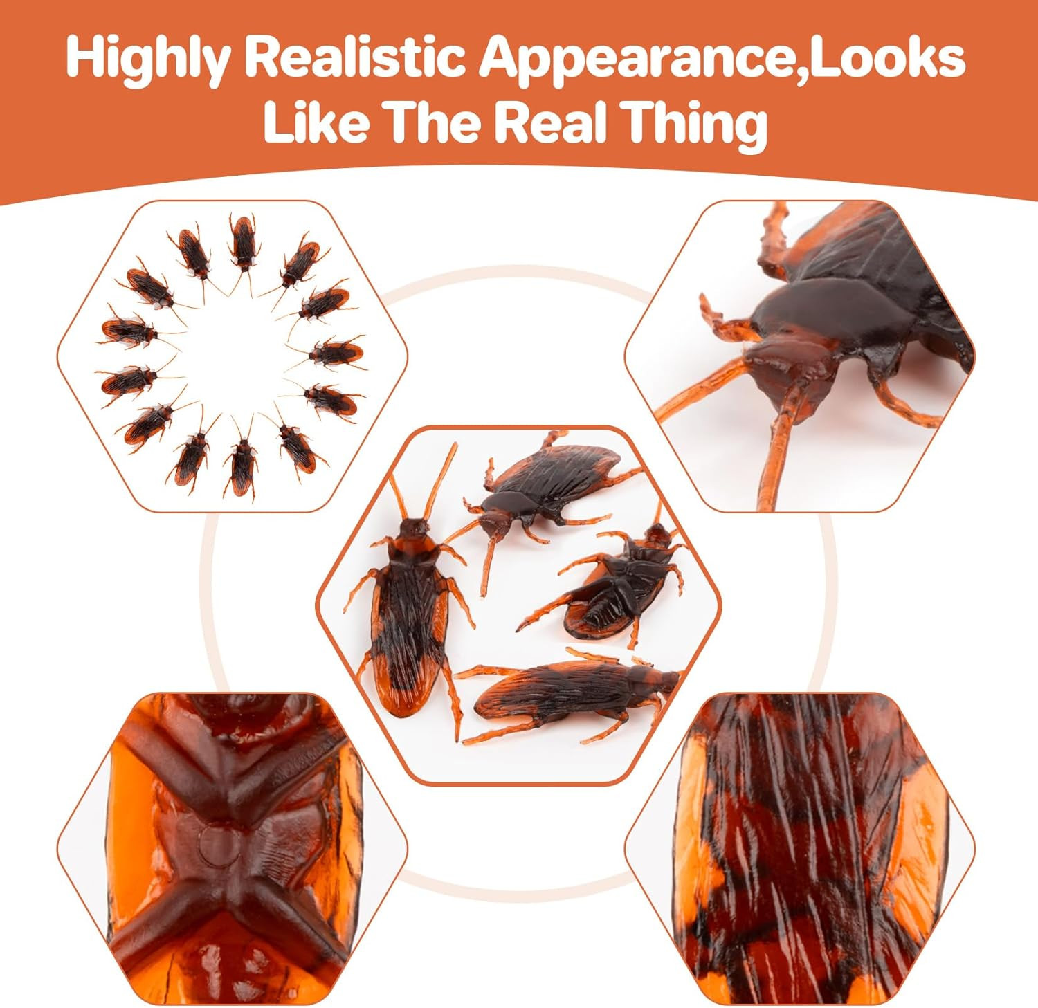 150PCS Fake Roaches Prank – Stuff Plastic Bugs Pranks for Adults Prank Kit Reali