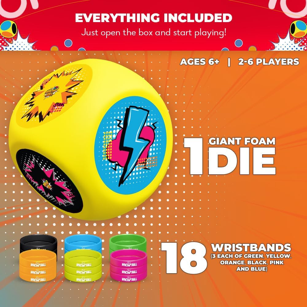 Games® – Whomp Ball – Ultimate Backyard Dodgeball – Soft Foam Dice – Yard Games,