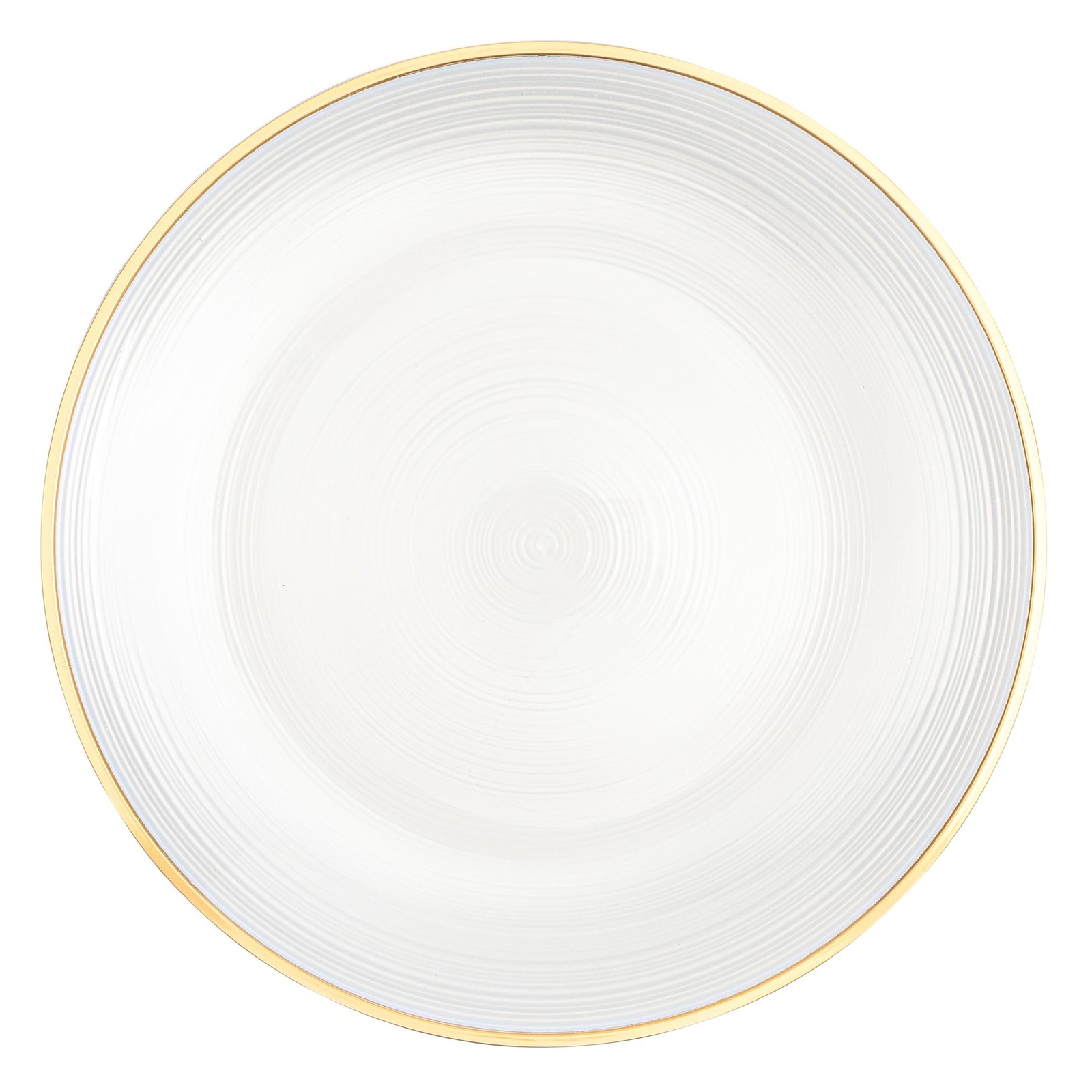 64 Pieces Crystal Design Plastic Plates Combo Pack 7 inch and 10 inch Gold Ri…