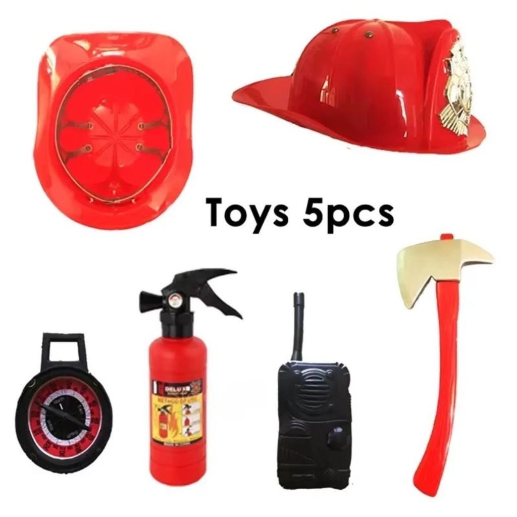 Kids Firefighter Costume Set Boys Girls Dress Up Fireman Outfit Uniform