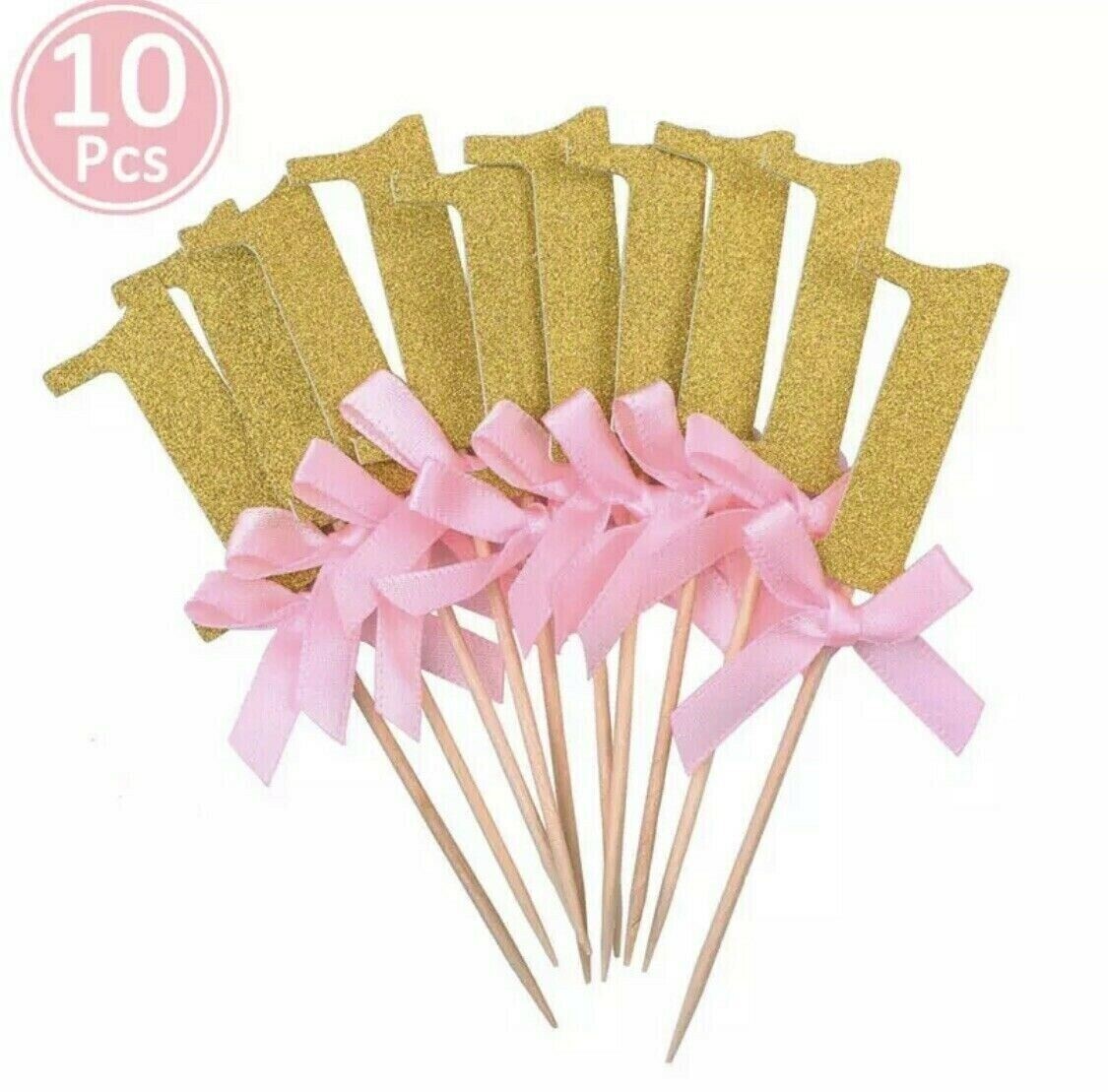 Baby Girl First 1st Birthday Set Lot Party Decorations Balloon Banner Cake Top