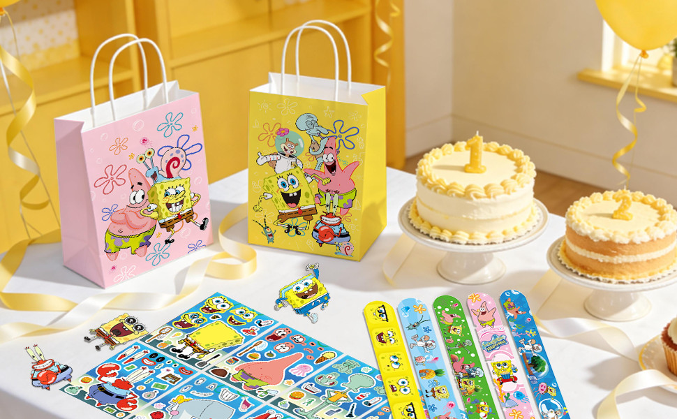 SpongeBob Party Favor SpongeBob Party Supplies Goodie Bags Pens Notebooks Slap